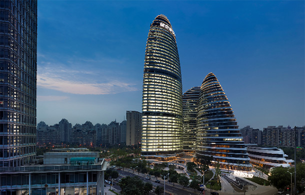 London based architect Zaha Hadid’s Wangjing SOHO: Bejing (photograph by Virgile Simon Bertrand).