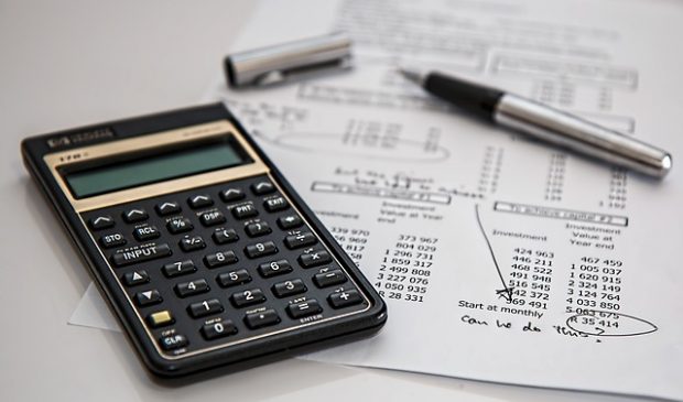 Calculator and finance sheet concept.