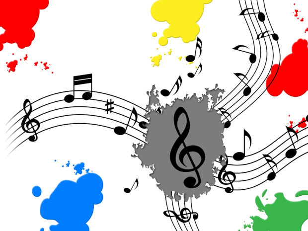 Splash Paint with musical notes