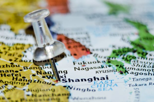 shanghai china pin on a map