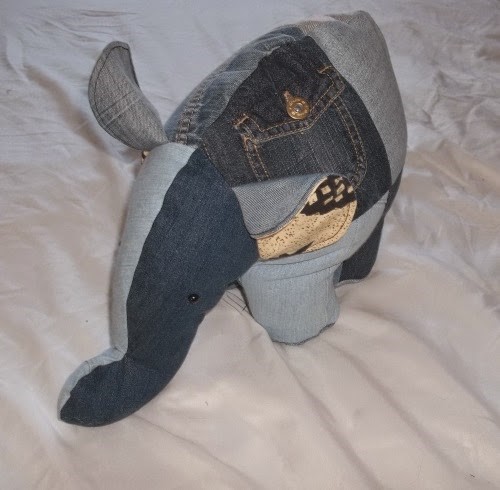 Elephant toy made from counterfeit clothing