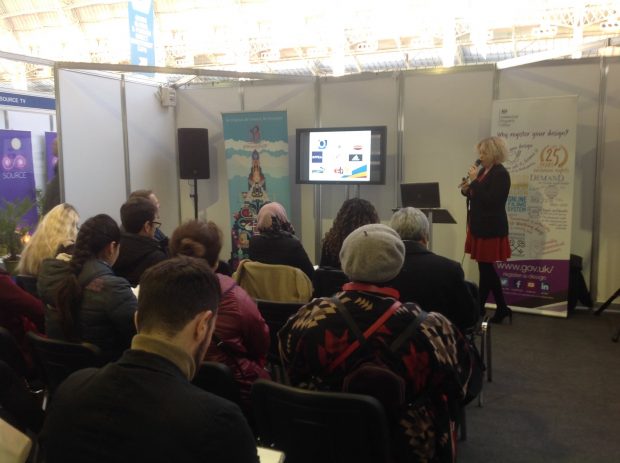 Business Outreach member Emma presenting at The Business Show