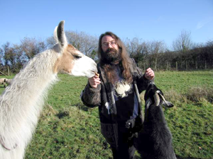 Llamasoft’s legendary creative genius Jeff Minter with a Llama.