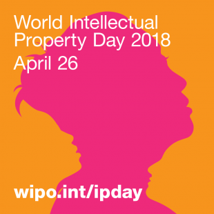 World Intellectual Property Day 2018 April 26 with woman's face in background