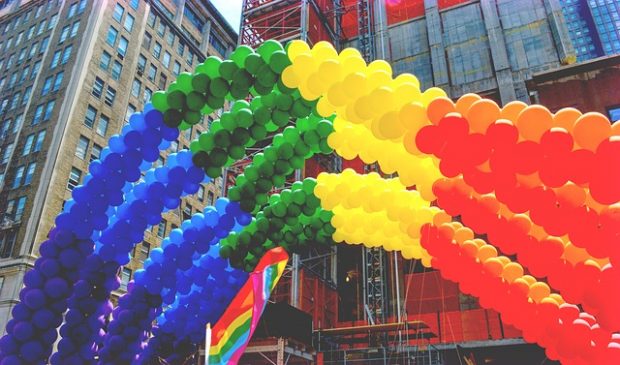 Pride balloon arch in New York