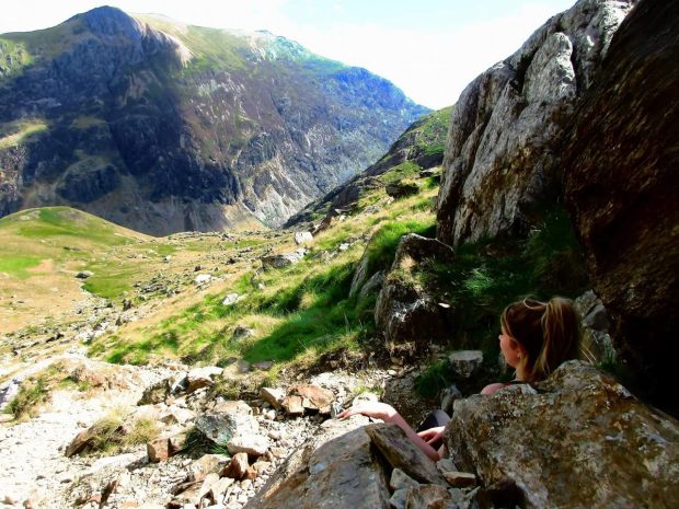 Me sat on a rock at Snowdon Crib Goch