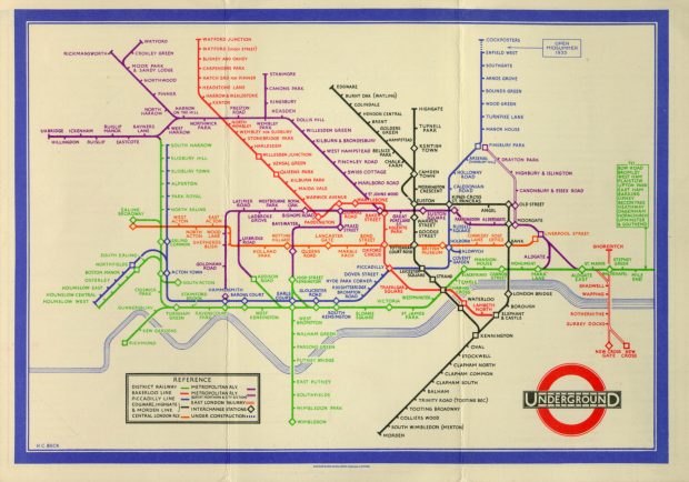 Map of the London Underground 1935