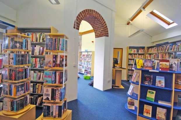 The crime and fiction section at Pembroke Library