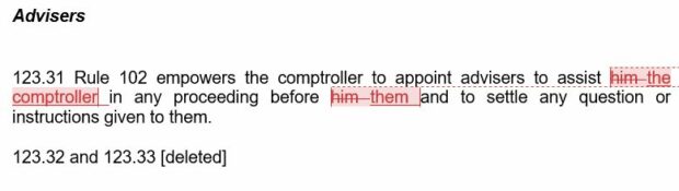 Image showing updates to the IPO Manual of Patent Practice to include more inclusive pronouns