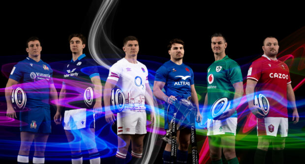 Six nations rugby 2023 captains holding rugby ball