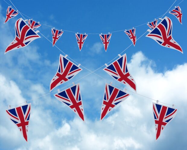 Bunting with the British flag