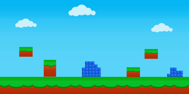 A video game set style image
