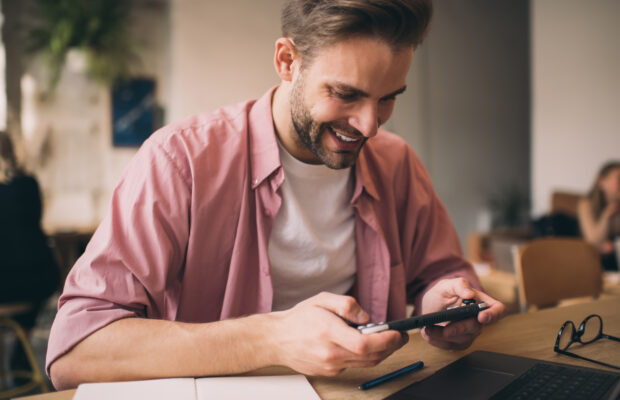 An image of a man gaming