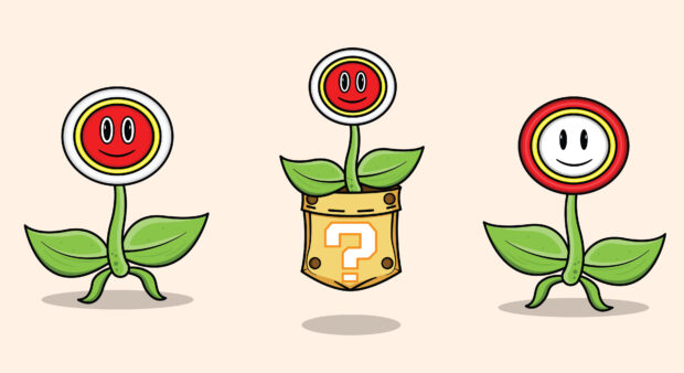 Nintendo Super Mario style sunflowers