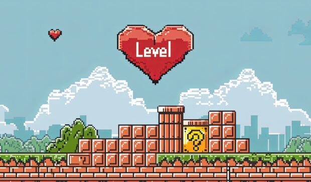 A video game set style image