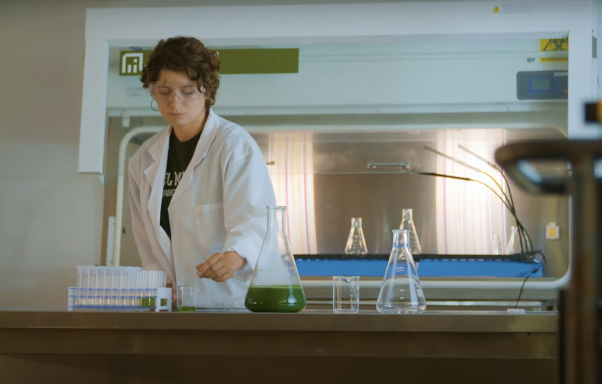 Nellie's MRV Manager, Ally Sheller working in their lab.