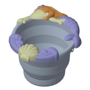 Main illustration for design number GB6441682 a beach toy (A collapsible bucket with mermaid design around the rim.