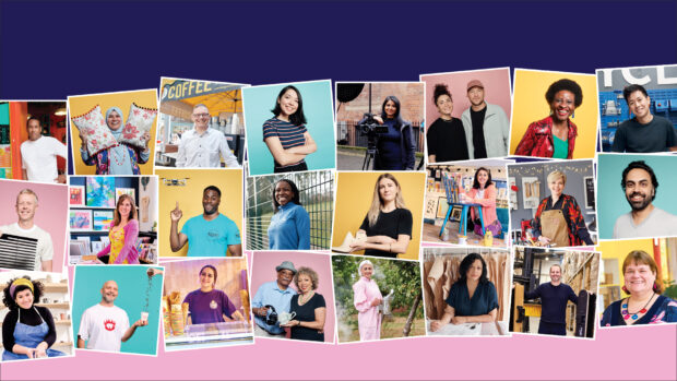 Image shows a montage of faces